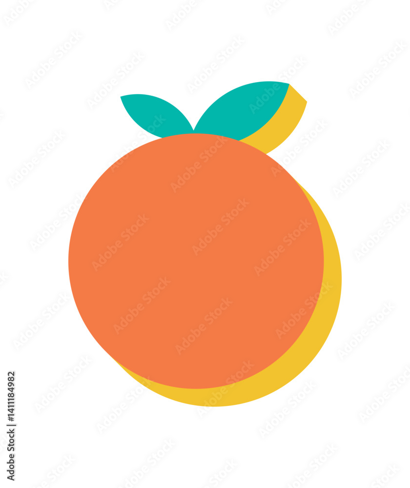 Wall mural modern abstract circle icon. a bold figure of a circular shape with flat elements and shadow. this c