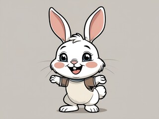 Obraz premium A playful cartoon rabbit design, showcasing a cute and lively character