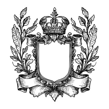 Iberian coat of arms Frame emblem style black vector