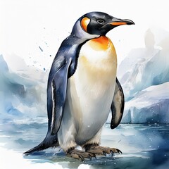 Fototapeta premium Aquarell Kaiserpinguin