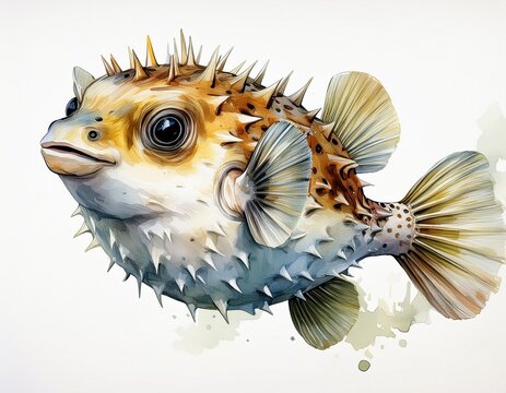 Aquarell Kugelfisch