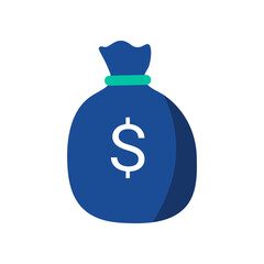 Money Bag with Dollar Sign Money Flat Design E-Commerce Icon