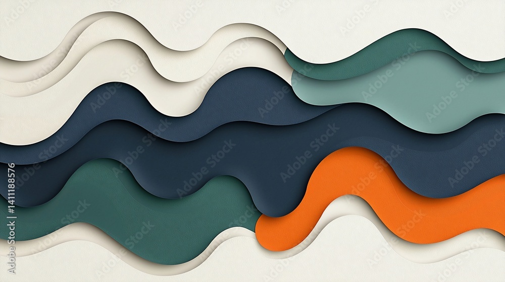 Poster abstract wavy layers of color