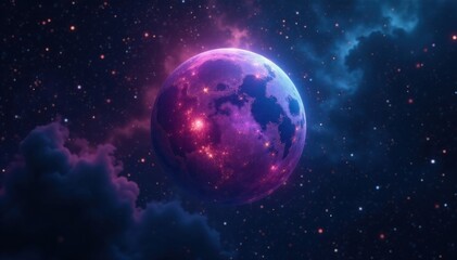 ethereal celestial body suspended in darkness, misty, dark matter