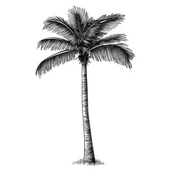 A palm tree art drawing plant vector