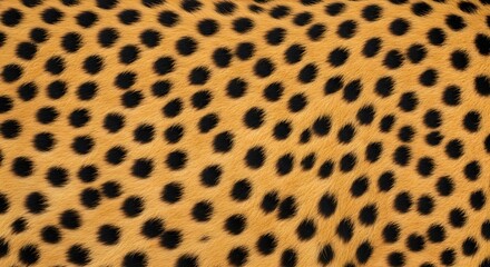 Cheetah fur pattern displaying distinctive black spots on golden-yellow background in a natural habitat during daylight hours Generative AI