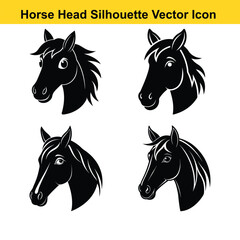 A vector illustration depicts a running set of wild and black horses, a powerful equine silhouette.