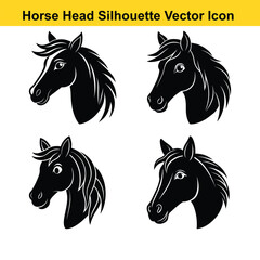 A vector illustration depicts a running set of wild and black horses, a powerful equine silhouette.