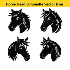 A vector illustration depicts a running set of wild and black horses, a powerful equine silhouette.