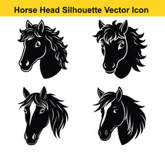 A vector illustration depicts a running set of wild and black horses, a powerful equine silhouette.