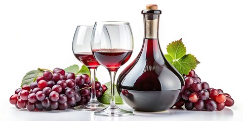 Panoramic Red Wine Photography: Decanter, Bottle, Glass, Grapes - Stunning Image