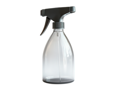 Transparent Spray Bottle with Black Trigger for Household Use