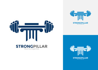 Strong pillar logo vector template. Suitable for business, law firm,  fitness, sport, law, attorney