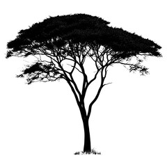 Tree outline silhouette nature white vector