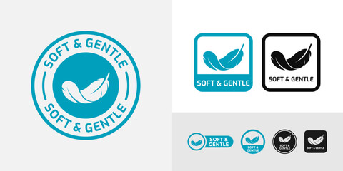 Soft and gentle with feather logo vector template badge. Suitable for business, information and product label