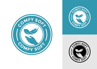 Comfy soft logo vector template. Suitable for business, cosmetic, material, product label