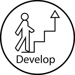 Personal development icon outline design. Growth mindset ,goal achievement idea. Focus and achievement perfect for business motivation, personal development concept isolated on transparent background.
