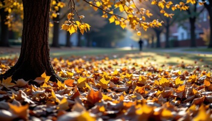 The sound of leaves rustling and crunching underfoot is a reminder of the changing seasons, as nature prepares for the arrival of winter.