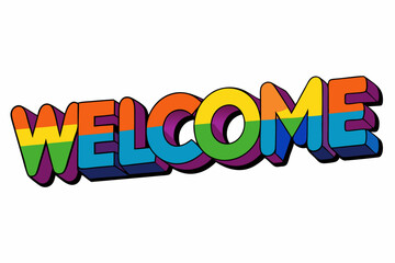 welcome 3d text vector illustration