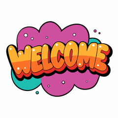 welcome 3d text vector illustration