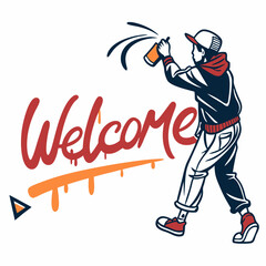 welcome typography vector illustration