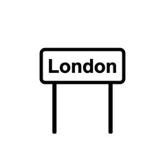 Road sign London on white background. Vector illustration.