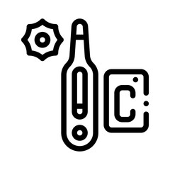 thermometer line icon