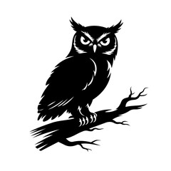 Owl silhouette vector illustration 