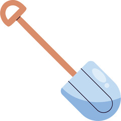 Minimalist Flat Vector Illustration of a Digging Shovel Tool