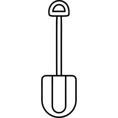 Minimalist Flat Vector Illustration of a Digging Shovel Tool