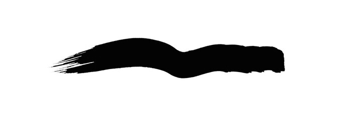 Obraz premium Curved ink brush stroke with smooth tapered line design