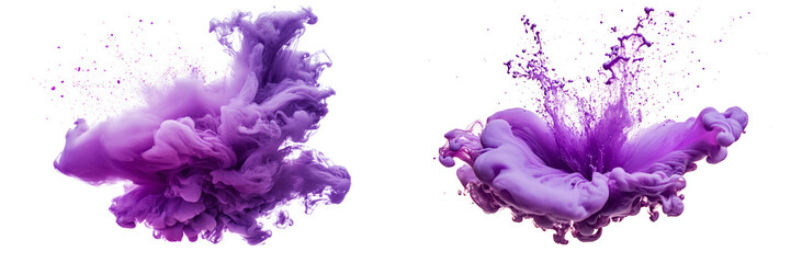 purple ink clouds with pixel dispersion on black