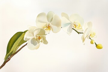 Obraz premium Delicate white orchids gracefully arching.