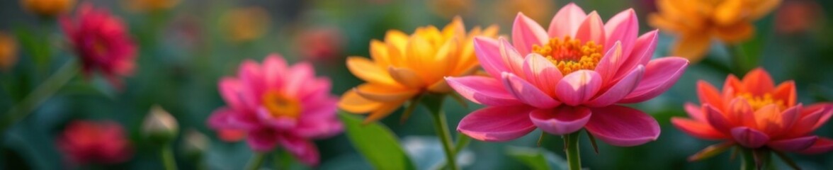 Fototapeta premium Petals unfurl on vibrant flowers, colors blend as wheel rotates, floral, petals, rotating