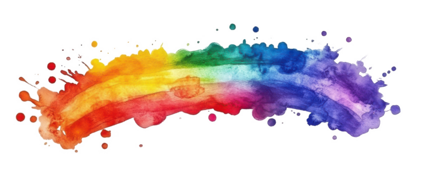 watercolor rainbow splash on transparent background, vector illustration - Powered by Adobe