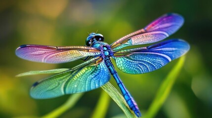 A Close Up Picture of a Colorful Dragonfly Insect