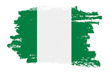 Flag of Nigeria png sticker, paint stroke design, transparent background