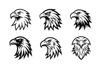 Obraz premium Eagle Logo Icon Set Vector Illustration for Branding Design