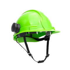 Fototapeta premium Green Construction Safety Helmet Isolated on White Background