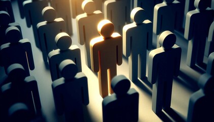 Hand Picking Person from Team Concept for Leadership and Recruitment.

