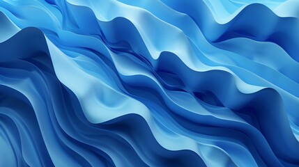 Fototapeta premium Abstract blue background with wavy shapes and curves