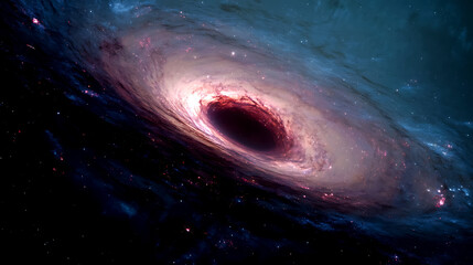 A stunning depiction of a supermassive black hole and its accretion disk