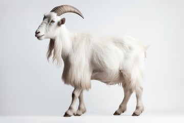 Obraz premium Detailed Close-up of a White Goat's Face, Highlighting Its Unique Features and Texture