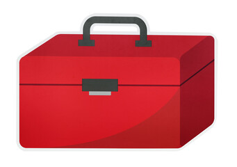 PNG  red tool box illustration  sticker transparent background