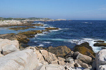 Rocky Atlantic Ocean coastline in Nova Scotia