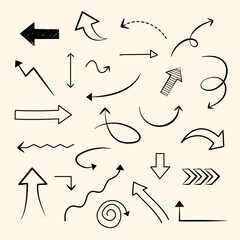 화살표 핸드드로잉 일러스트 디자인