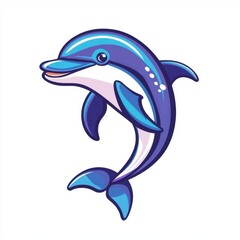 Obraz premium Playful Cartoon Dolphin Instance