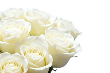 bunch of white roses in a vase on a table