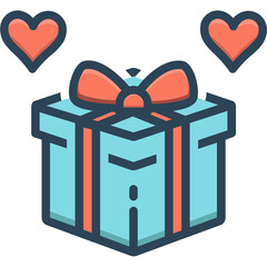 Vector color illustration icon for Love surprise