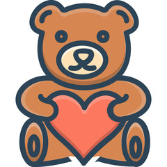 Vector color illustration icon for Teddy day